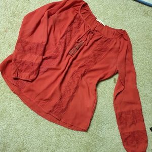 ❌❌SOLD❌❌Aquamar red blouse